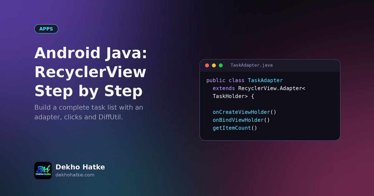 Android Java: RecyclerView Step by Step