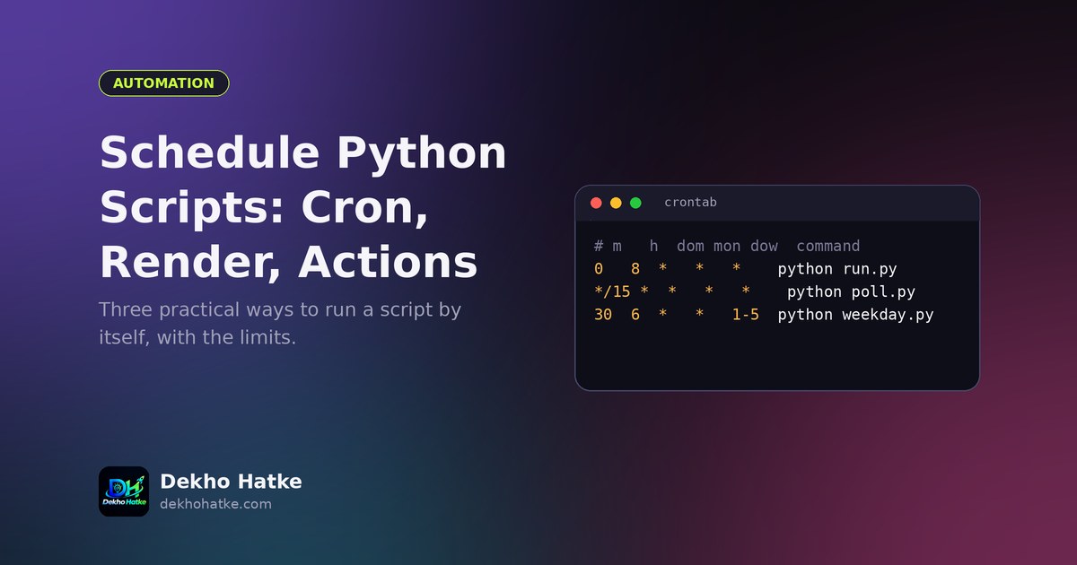 Schedule Python Scripts with Cron and Render